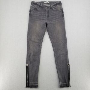 Zara Side Zip Jeans Gray Womens Size 4